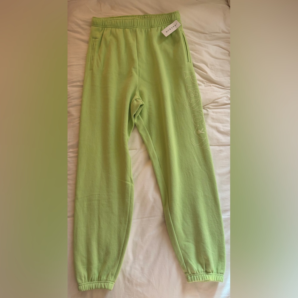 PacSun Playboy Lime Green Sweatpants